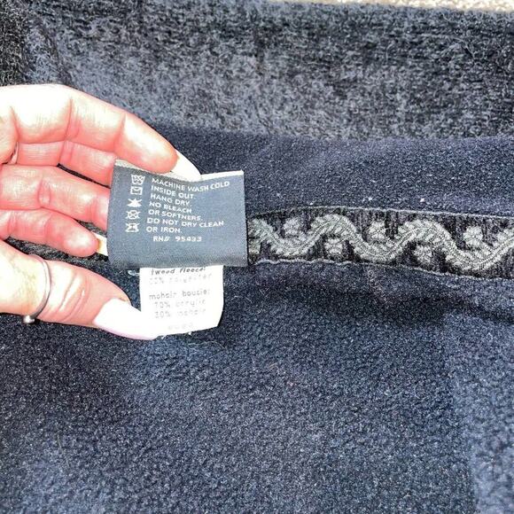 Horny Toad Jacket Fleece & tweed full zip coat two tone black SZ M - Picture 5 of 9